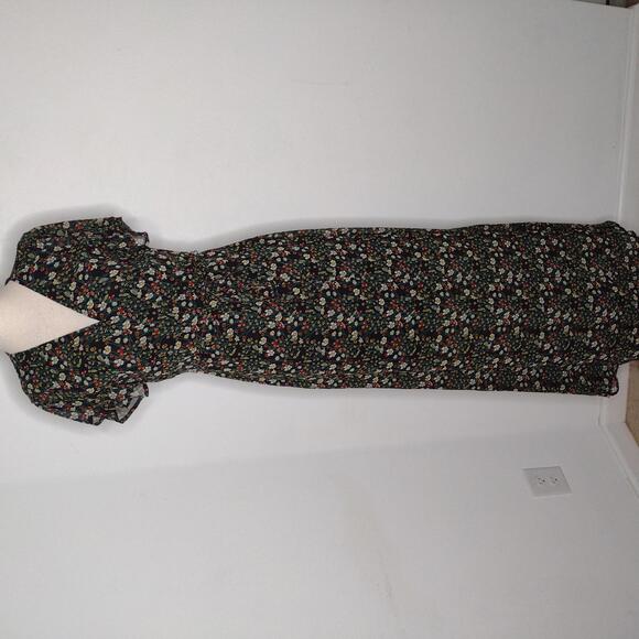 NWT NY Collection Women's Black Floral/Wrap Dress Size Medium - Picture 1 of 13